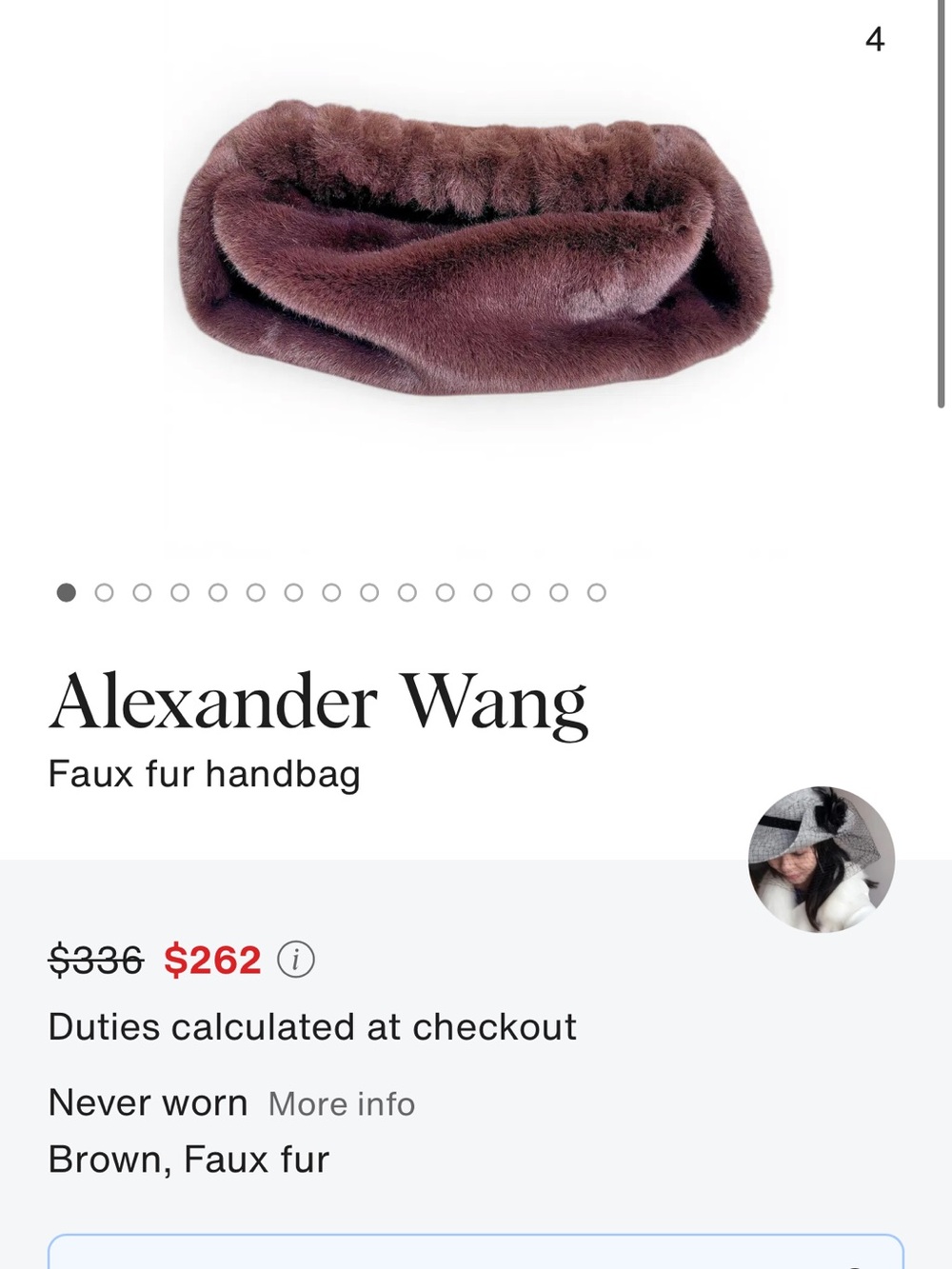 Alexander Wang Brown Faux Fur shoulder bag